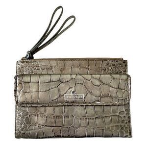 Henri Bendel Luxe crocodile clutch Travel Wallet wristlet